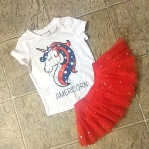 Patriotic Unicorn Shirt & Tutu